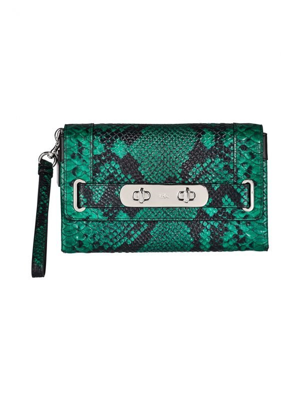 Coach Swagger Embossed Python Clutch Nahkalaukku